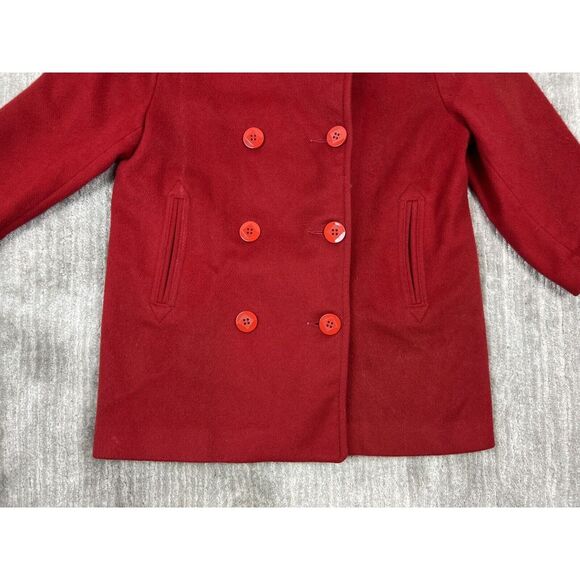 Talbots Jacket Womens Petite 12 Red 100%‎ Pure Wool Classic USA - Picture 3 of 16